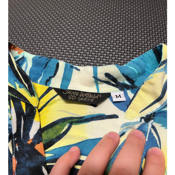 Jams World‎ 50 Years Hawaiian Button Shirt Blouse Floral Tropical Size Medium - Picture 3 of 8